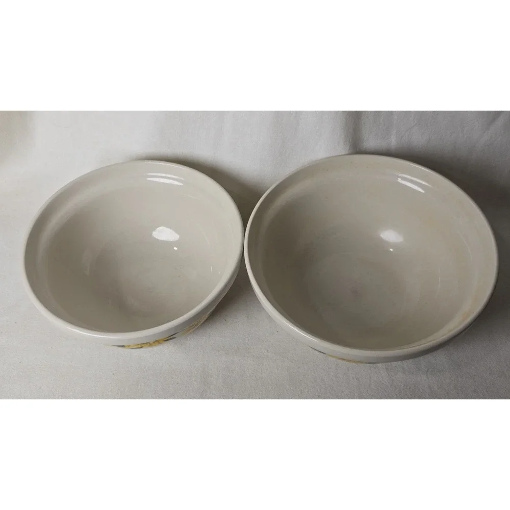 Thomson Pottery Sunflower‎ Mixing Serving Bowls Set Of 2 Decorative Fall Decor
